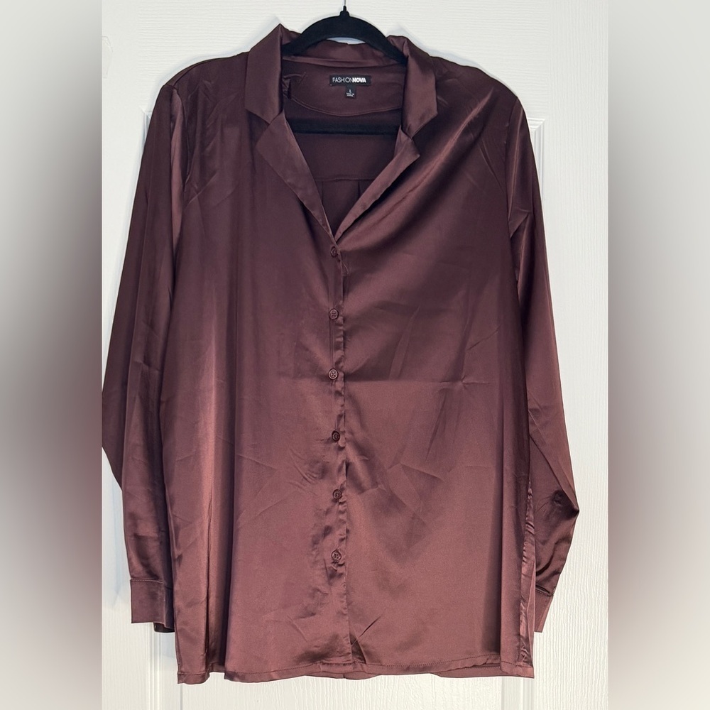 Fashion Nova Button Down Shirt, Large
